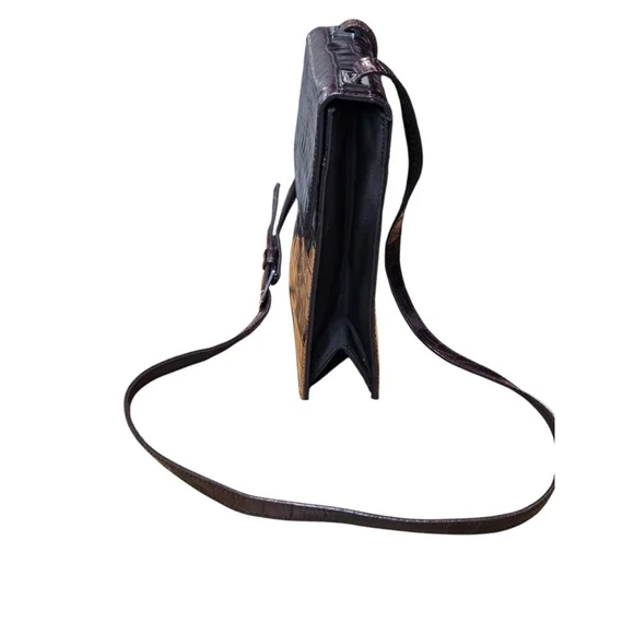 Enzo Angiolini Croc-Embossed Crossbody Bag in Brown - Picture 6 of 16